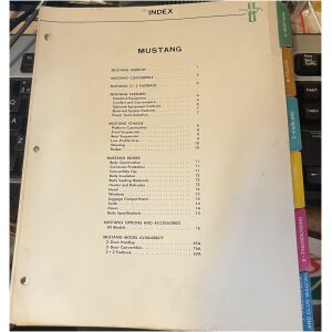 Original Ford Reservdels- & Tillbehörsindex (1965) – Mustang, Thunderbird, Falcon