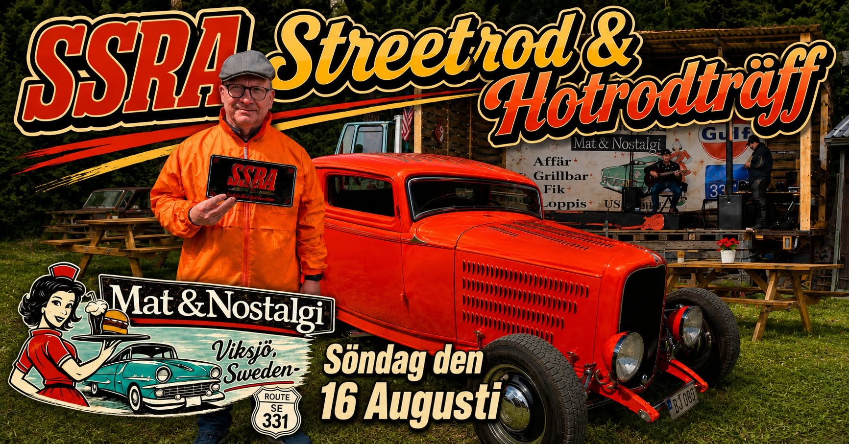 Streetrod & Hotrod träff med SSRA – öppet för alla