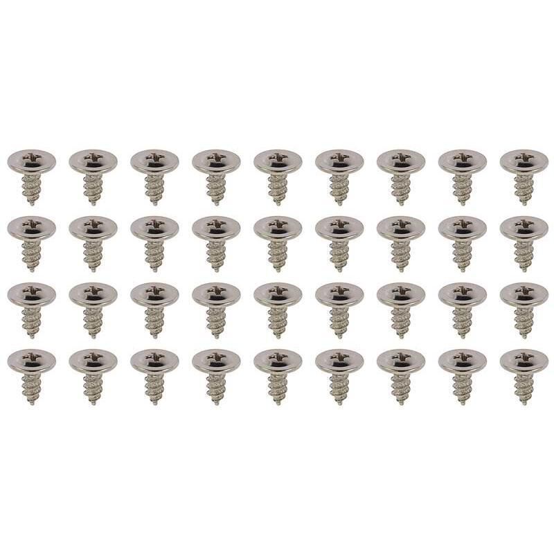 1962-91 GM; Wheel Well Molding Screw Set; Phillips; 8-18 x 3/8" L; 3/8" Head; Silver; 36 Piece Set