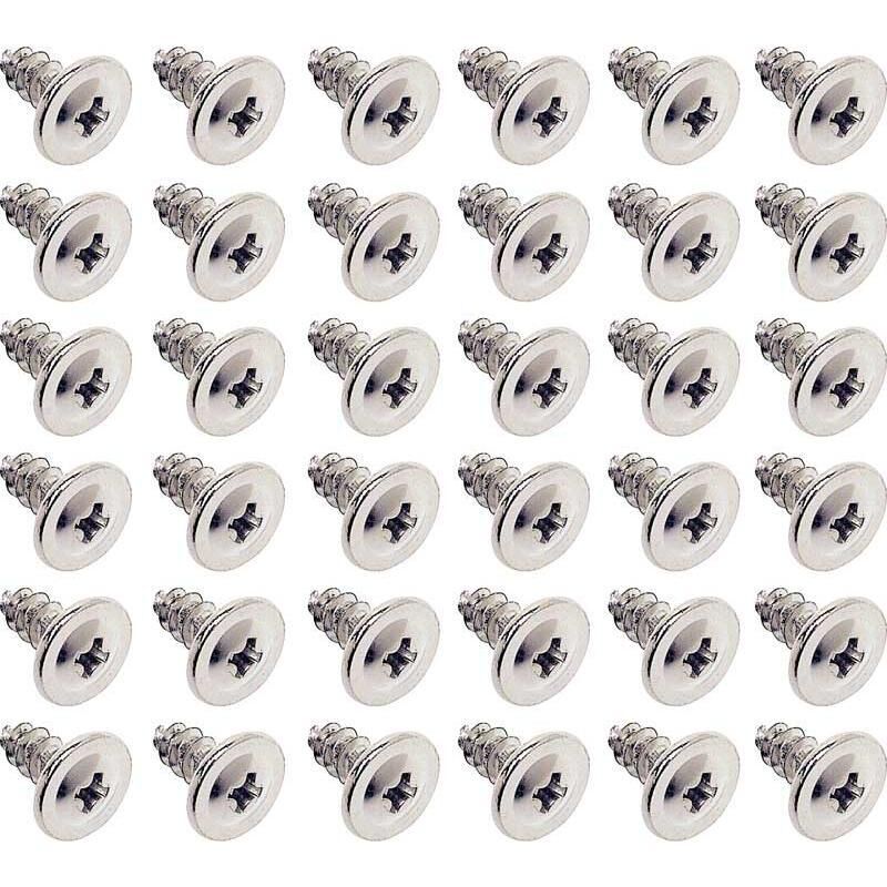 1962-91 GM; Wheel Well Molding Screw Set; Phillips; 8-18 x 3/8" L; 3/8" Head; Silver; 36 Piece Set - Bild 3