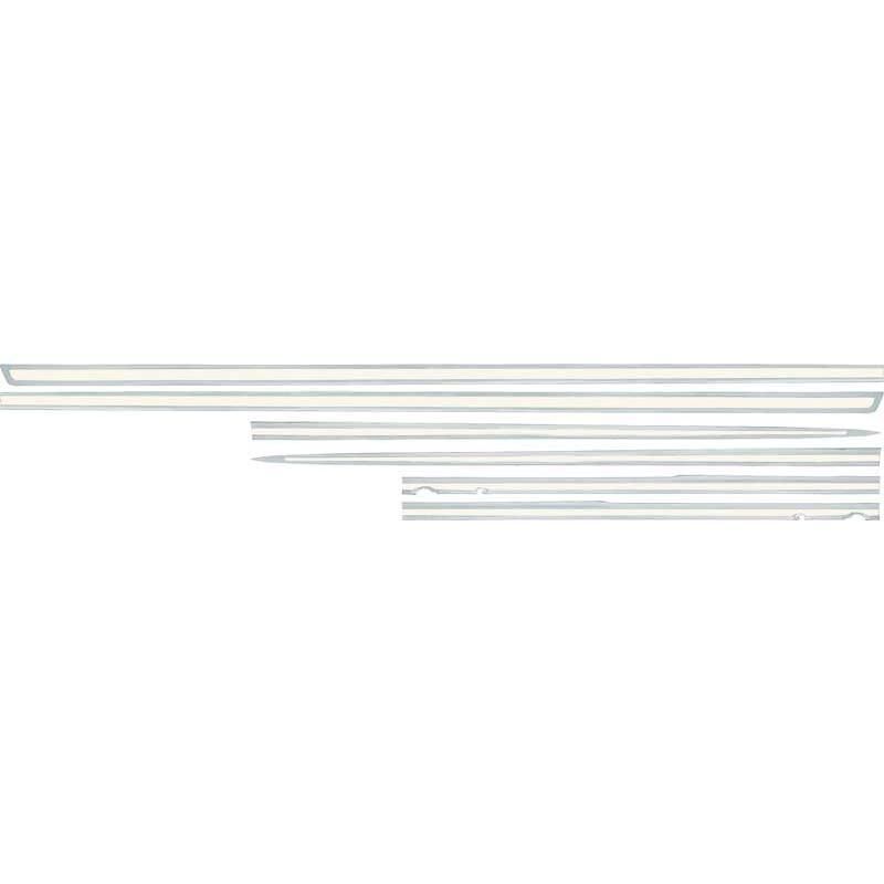 1962 Impala / Full Size 6 Piece White Body Side Molding Set (Without Clips)