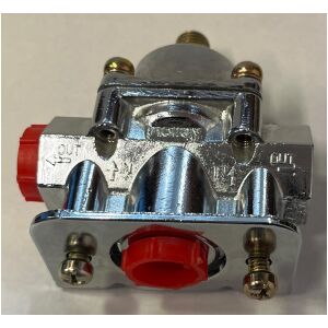 Bränsletrycksregulator röd lågtryck 1-4 PSI kromad 3/8 , Holley 12-804