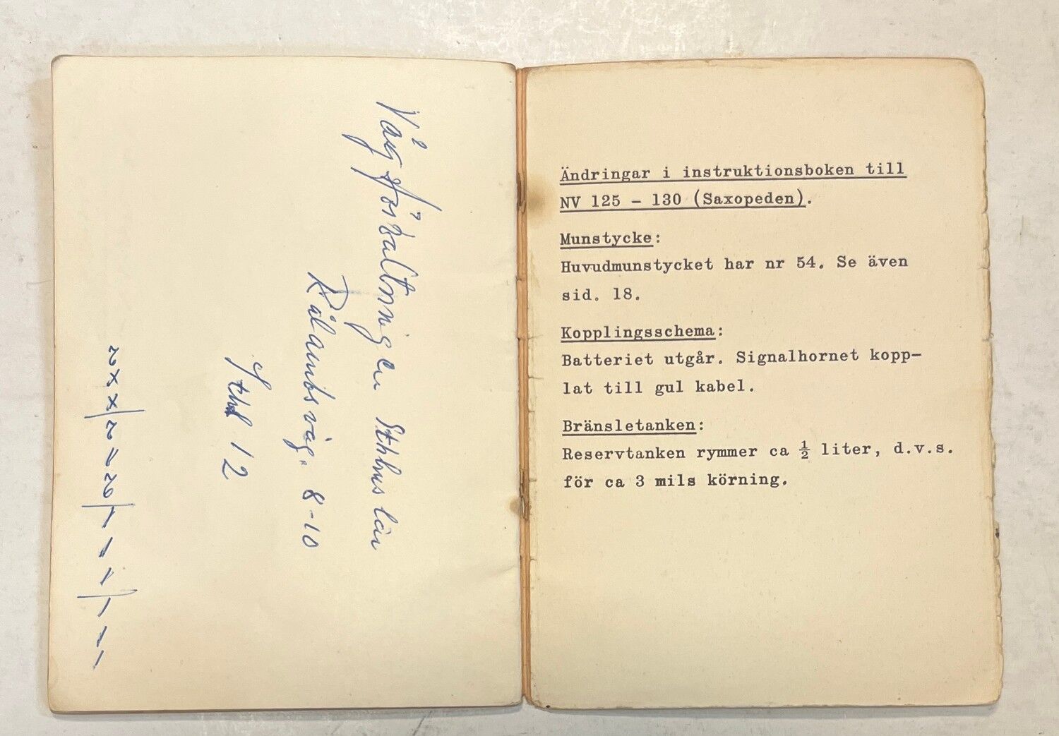 NV Saxopeden 1954 27 sidor Instruktionsbok på svenska , Nymanbolagen AB Uppsala - Bild 4