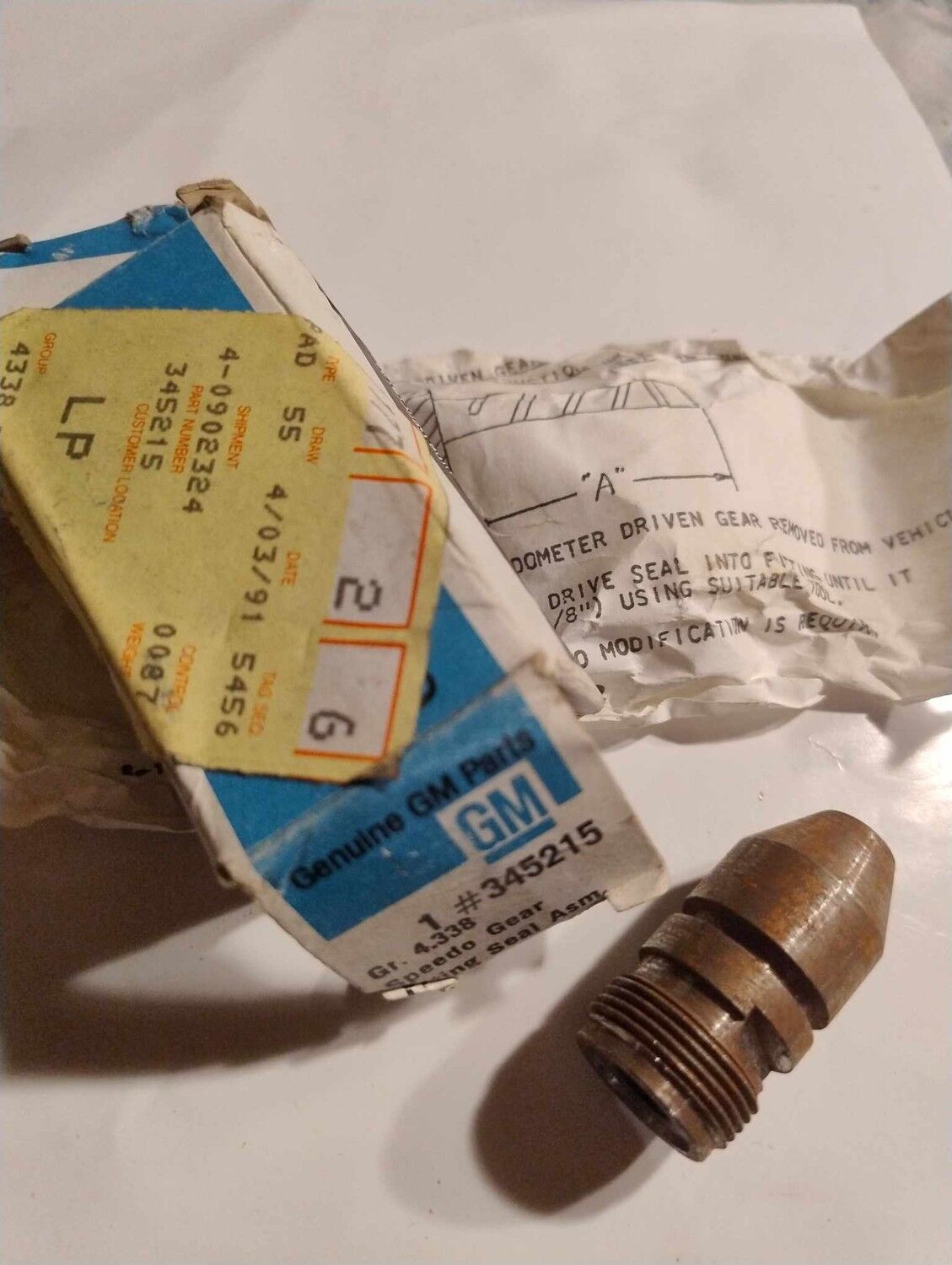INSATS TILL DREV HASTIGHETSMÄTARE TH 350 GM 1969-84