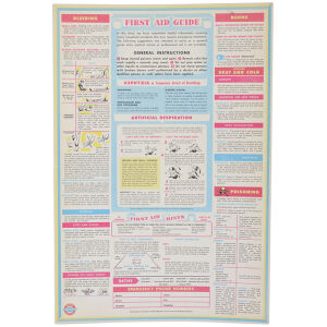 Orginal Chevrolet  Dealer tavla / plansch, First Aid Guide   415 x 250 mm