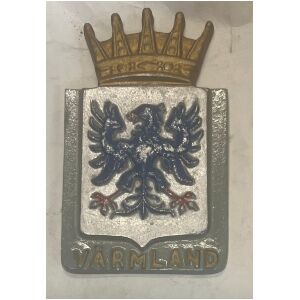 Värmland vapensköld landskapssköld i gjutmetall ca 16x10 cm