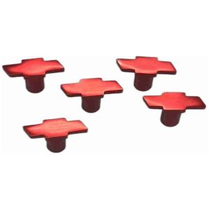 Ventilhattar bowtie Chevrolet logo röda  (Set of 5) GM 60.4702.R NOS