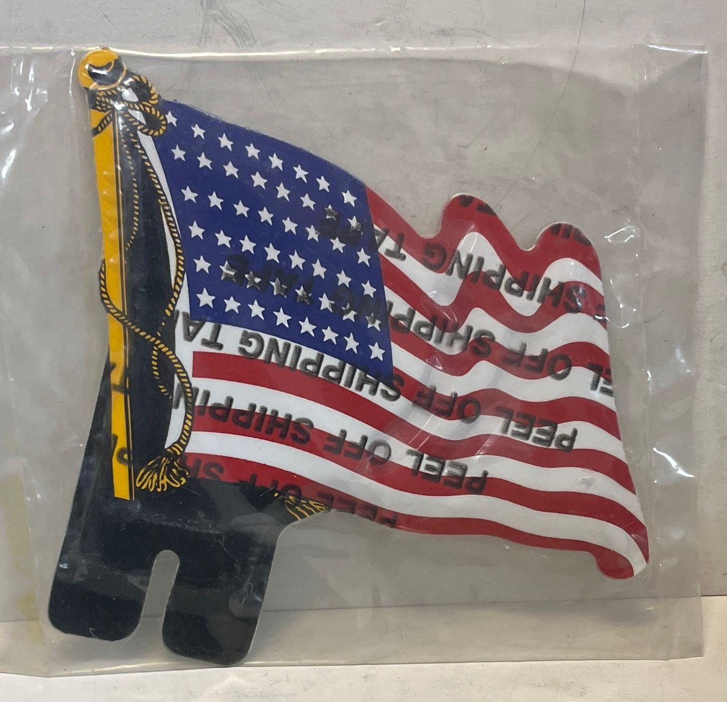 Plåtskylt USA Flagga att skruva fast i nummerskylten ca:15x15cm