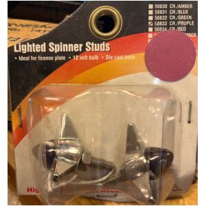 Spinners  kromade (1-par) fastener nummerskylt lila purple belysning