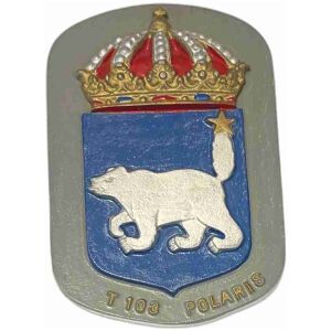 Vapensköld 14,5cm x 10cm gjutjärn HMS Polaris (T103) Svensk torpedbåt 1954-1977