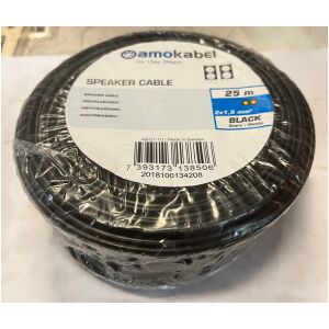 Högtalarkabel 25 meter svart + & - , Amokabel Clas Ohlson