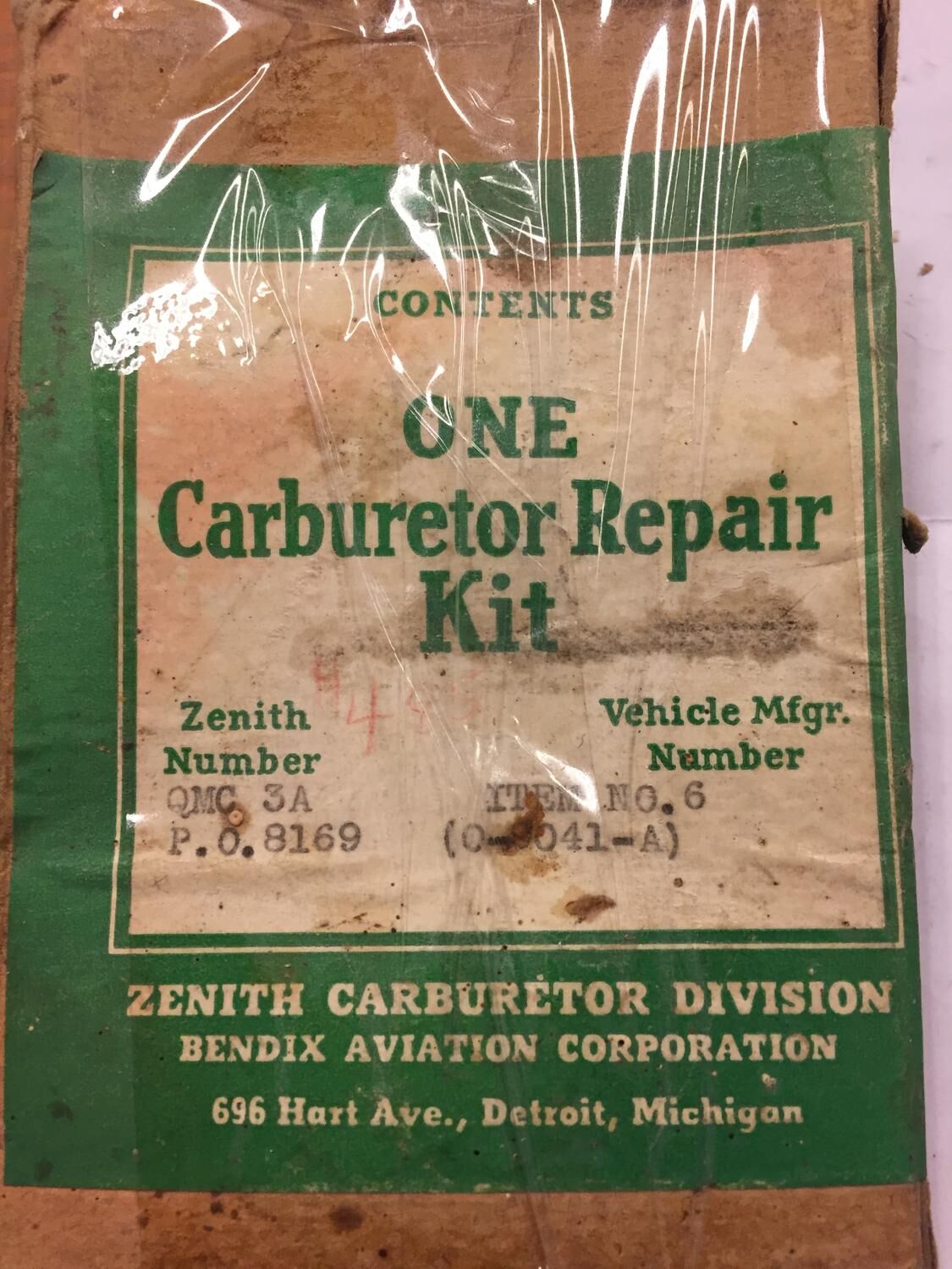 Zenith QMC3A – Reparationssats för förgasare (NOS) - Bild 2