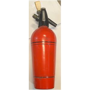 soda sifon pump Kayser Austria röd 50-tal vintage nr. 75066 ca 33cm hög