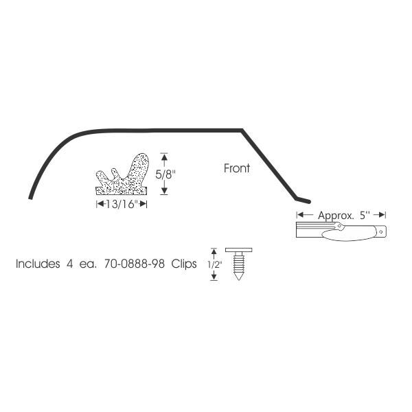 Roof Rail Gummilister i taket 1965-66 Buick Chevrolet Pontiac Olds Cadillac FS - Bild 2