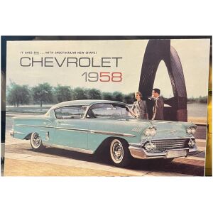 Försäljningsbroschyr 1958 Chevrolet "It Goes Big" Foldout Brochure