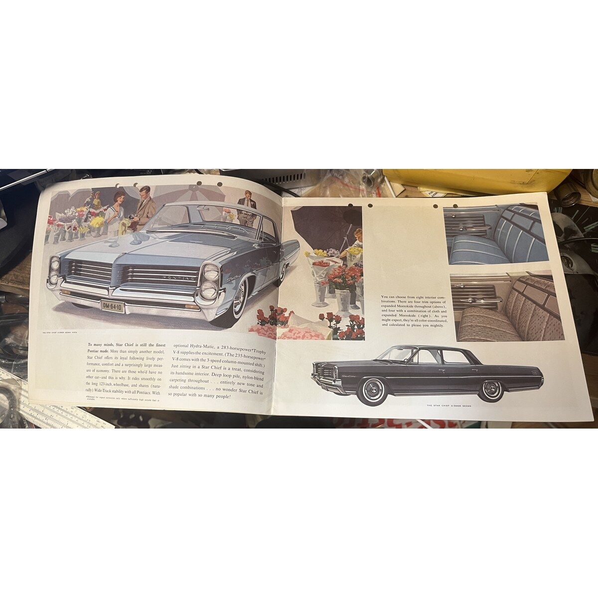 Original Pontiac 1964 Försäljningsbroschyr – Wide-Track 16 sidor hålslagen - Bild 3