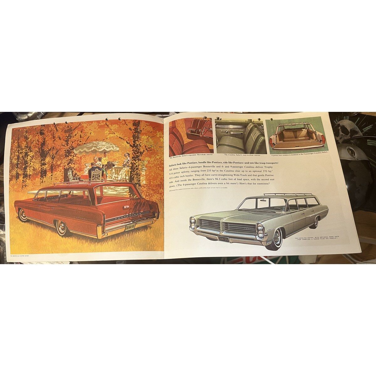 Original Pontiac 1964 Försäljningsbroschyr – Wide-Track 16 sidor hålslagen - Bild 6