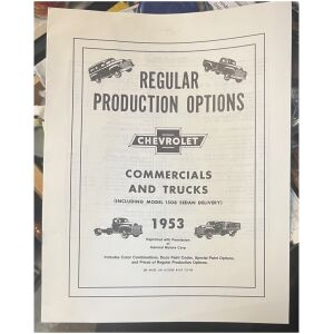 Chevrolet 1953 Commercials & Trucks – Regular Production Options, broschyr/reprint