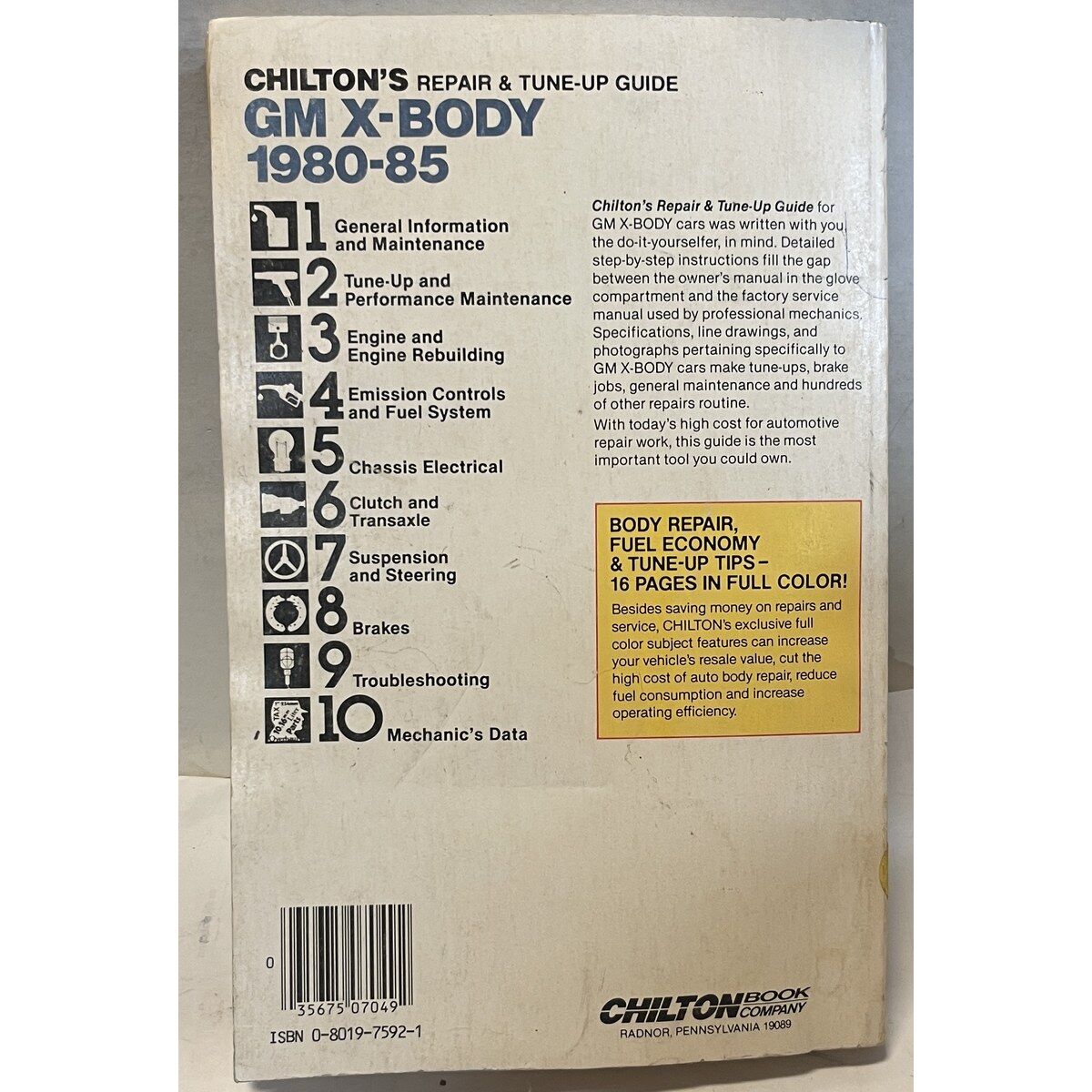 GM X-Body 1980-85 manual repair & tune-up guide - Bild 4