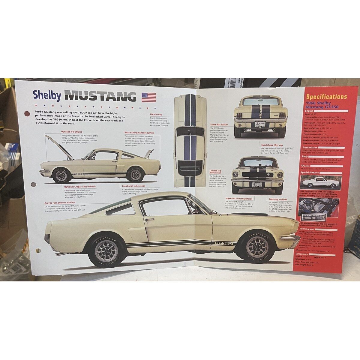 Shelby Mustang 1965-1970 USA Hot Cars Street Racers Group 6 Card 2 - Bild 2
