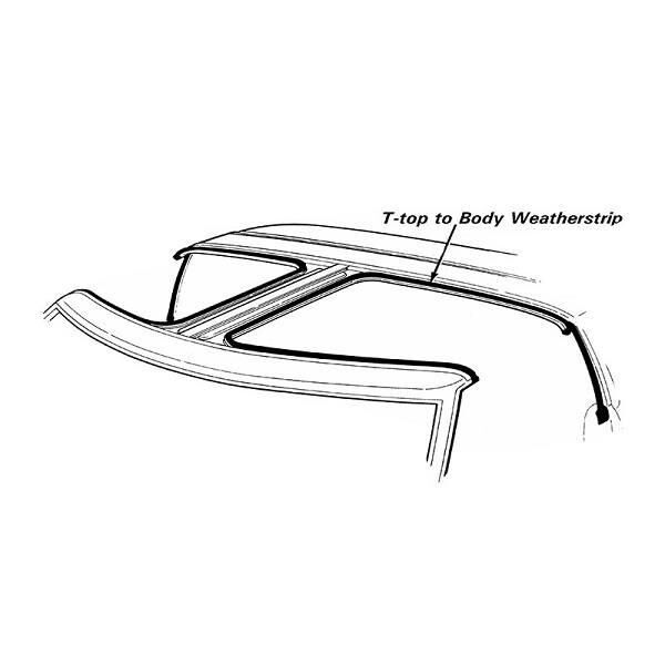 T-Top Roof Rail on Body Weatherstrips 1984-86 2dr sedan Ford Mercury ;mustang - Bild 2