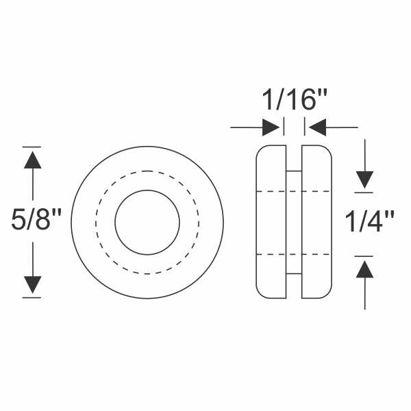 5/8" Firewall Grommet 1949-52 2dr 4dr ht cab sedan Chevrolet - Bild 2