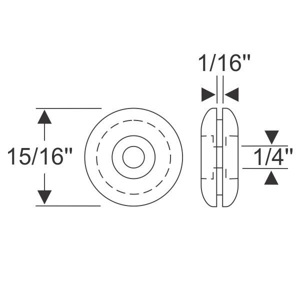 15/16" Firewall Grommet 1940-57 2dr 4dr ht cab sedan Chevrolet - Bild 2