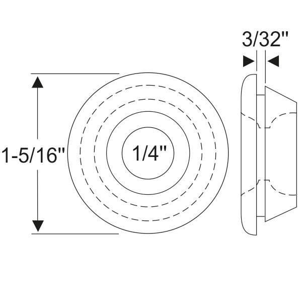 1-5/16" Quarter Window Lift Grommet 1949-54 2dr ht cab Buick - Bild 2