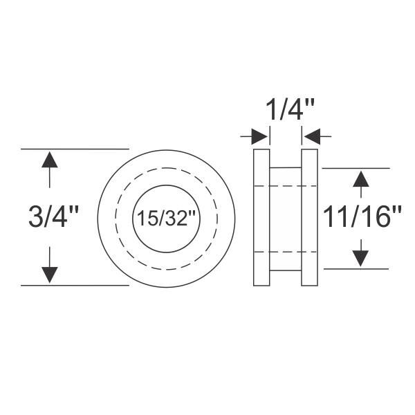 3/4" Gearshift Grommet 1939-52 2dr 4dr ht cab sedan Pontiac Buick - Bild 2
