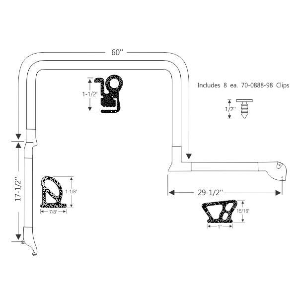 T-Top Body Weatherstrips 1975-77 2dr ht Oldsmobile - Bild 2