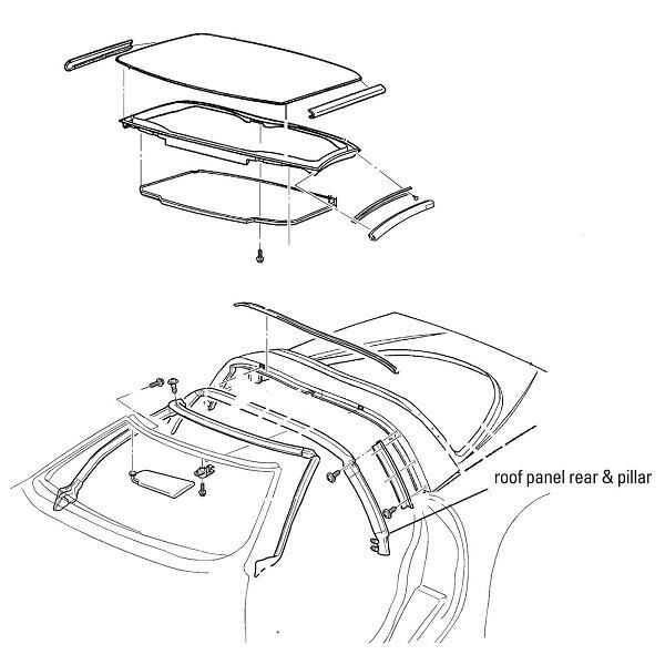Roof Panel Rear and Pillar Weatherstrip 1997-2004 2dr Chevrolet - Bild 4