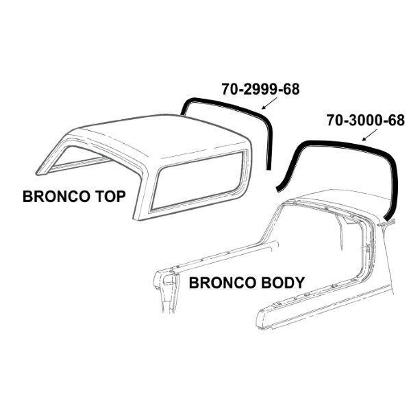 Removable Roof Front Seal - On Fiberglass Roof 1978-96 2dr Ford - Bild 5