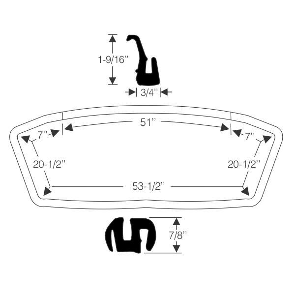 Framrutegummilist 1967-68 2dr Chrysler Dodge Plymouth - Bild 2