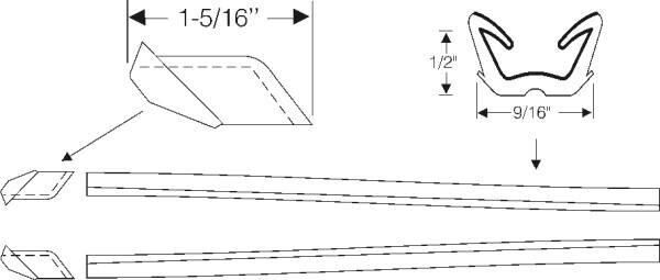 Upper Division Post Run Channel Set 1963-65 2dr ht Buick - Bild 2