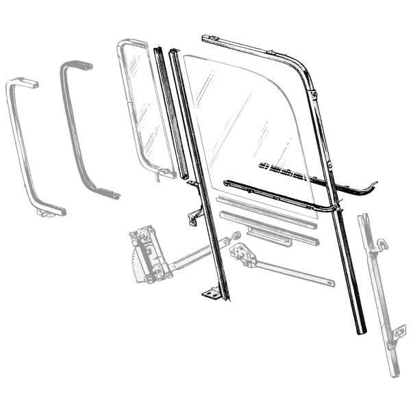 Window Felt and Run Channel Set 1957-60 2dr Ford - Bild 3