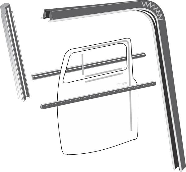 Window Felt and Run Channel Set 1933-39 2dr 4dr cab sedan Buick Cadillac Chevrolet Oldsmobile Pontiac - Bild 2
