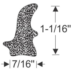 Bagagegummilist 1-1/16" pris per foot
