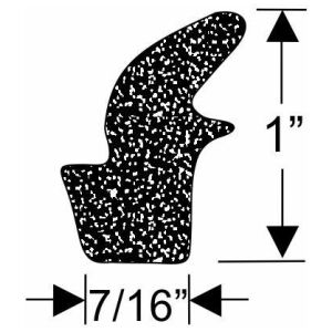Bagagegummilist 1" pris per foot