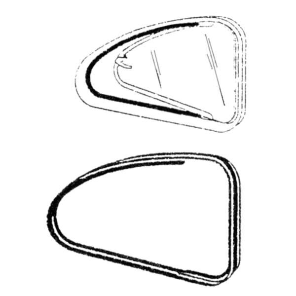 Rear Quarter Window Weatherstrips 1941-48 2dr Ford Mercury - Bild 2