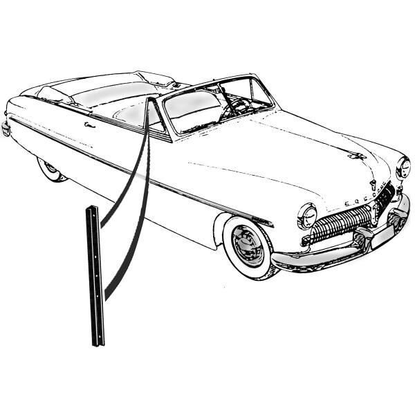 Vent division bar weatherstrip 1949-51 2dr cab Mercury
