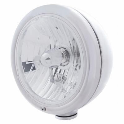 Classic Headlight Assembly With Crystal H4 Bulb