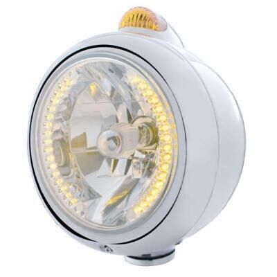Chrome Guide 682-C Headlight H4 With Amber LED & Dual Mode LED Signal