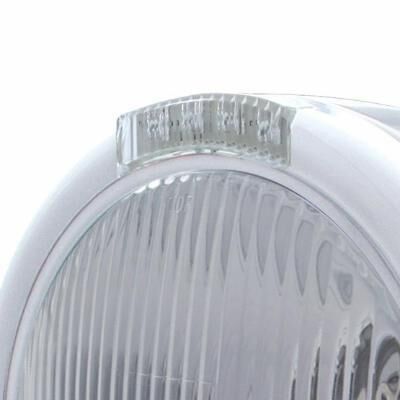 Stainless Steel Classic Half Moon Headlight H4 Bulb & LED Turn Signal - Bild 3