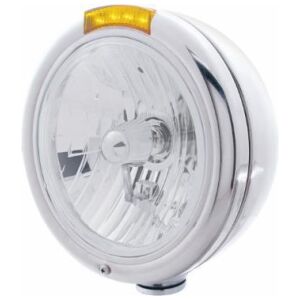 Chrome Classic Headlight Crystal H4 Bulb & LED Turn Signal