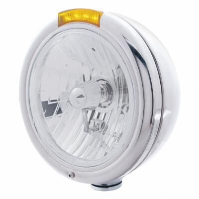 Chrome Classic Headlight Crystal H4 Bulb & LED Turn Signal