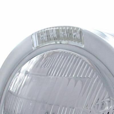 Stainless Steel Bullet Half Moon Headlight 6014 Bulb & LED Turn Signal - Bild 3