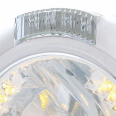 Chrome Classic Headlight H4 With 34 Amber LED & LED Signal - Clear Lens - Bild 2