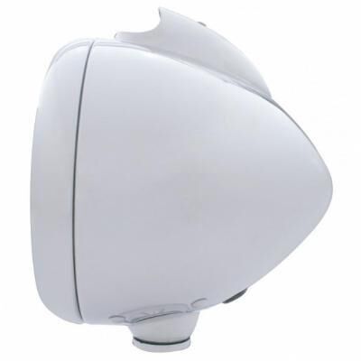 Stainless Steel Guide 682-C Headlight H4 With White LED & LED Signal - Clear Lens - Bild 4