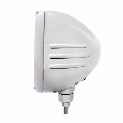 Stainless Steel Classic Embossed Stripe Headlight Crystal H4 & Dual Mode LED Signal - Bild 2