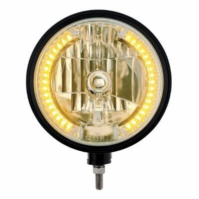 Black "Billet" Style Groove Headlight H4 Bulb With 34 Amber LED - Bild 2